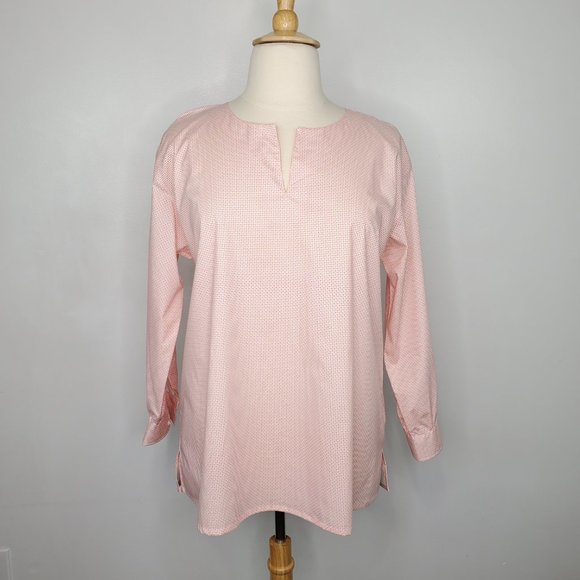 Lands' End Orange Pink Micro Print Supima Cotton Spandex Top Size 18P - Picture 13 of 13